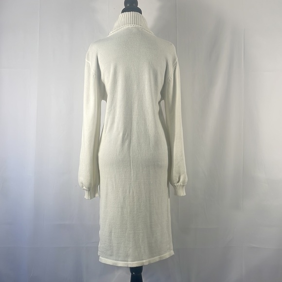White Mid length white turtleneck sweater dress,Size XL - Picture 4 of 12